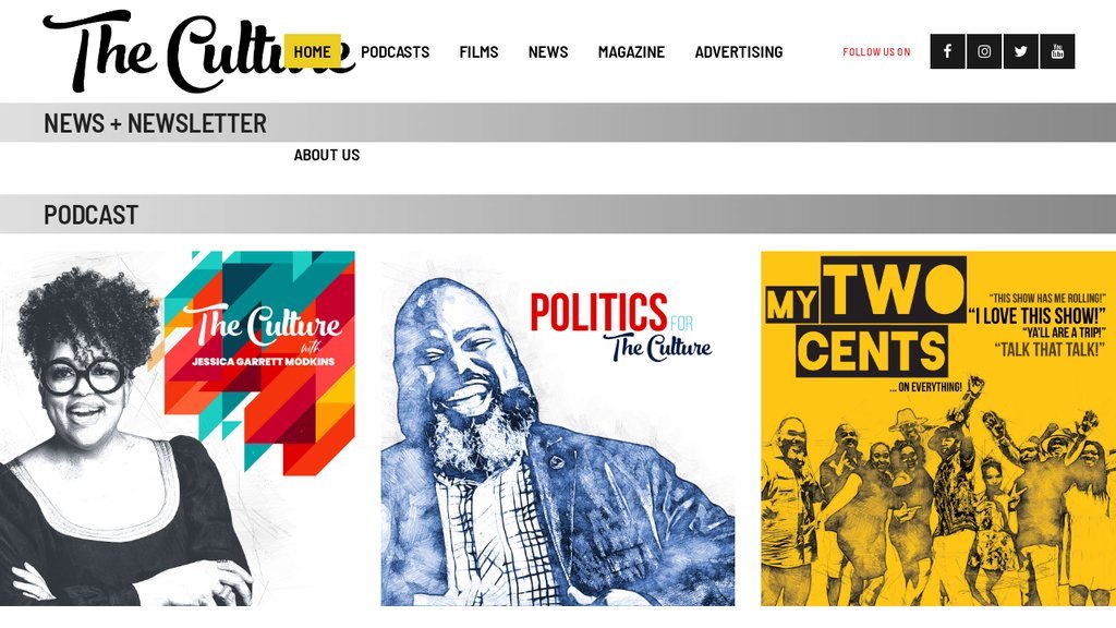Screenshot of the Culture, The website