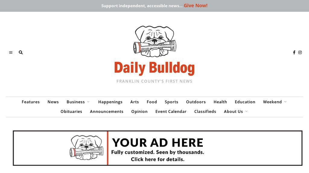 Screenshot of the Daily Bulldog website