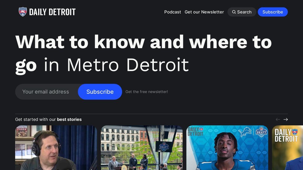 Screenshot of the Daily Detroit website