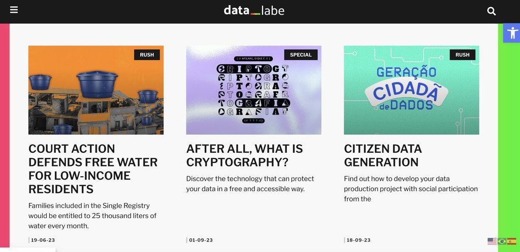 Screenshot of the data_labe website