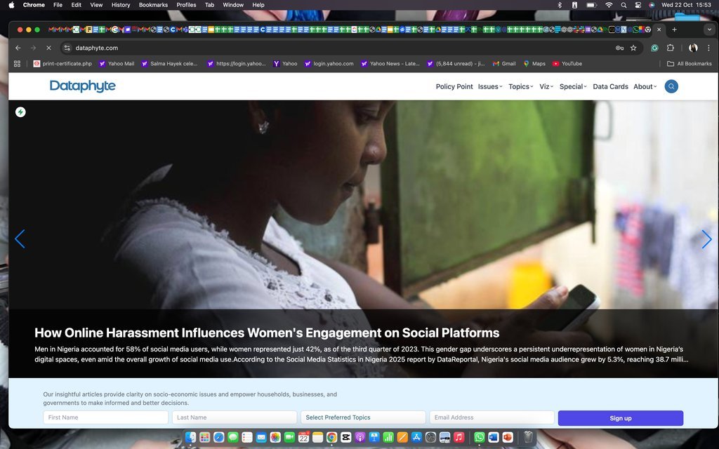 Screenshot of the Dataphyte website