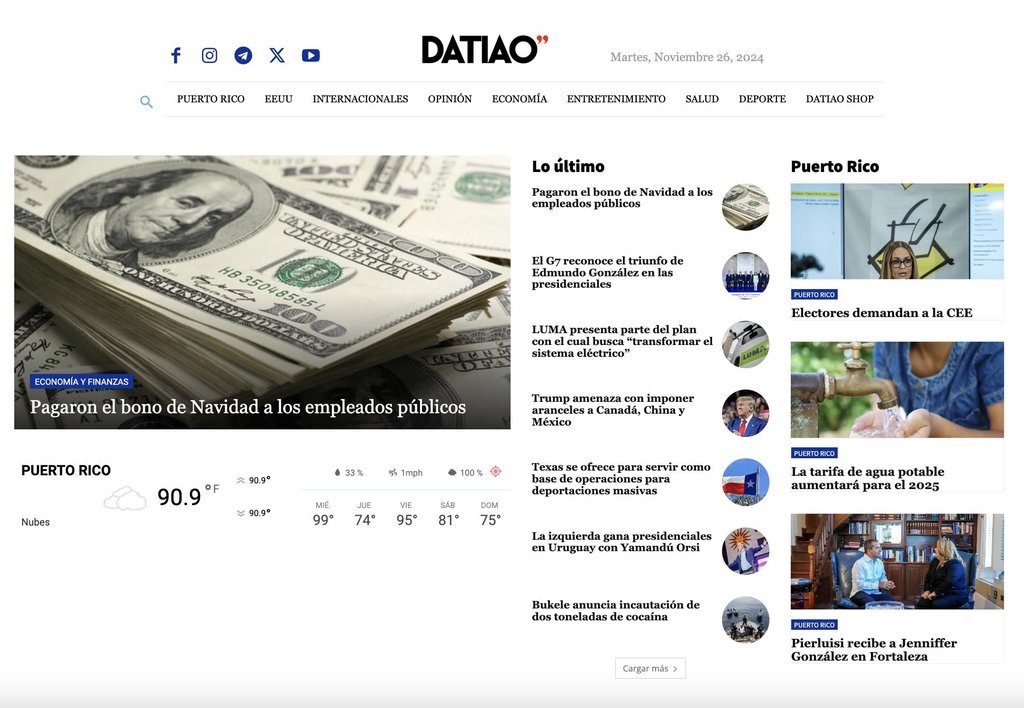 Screenshot of the datiao" website
