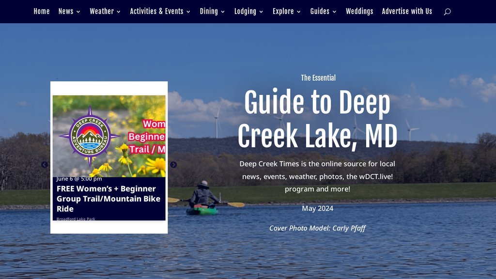 Screenshot of the Deep Creek Times website
