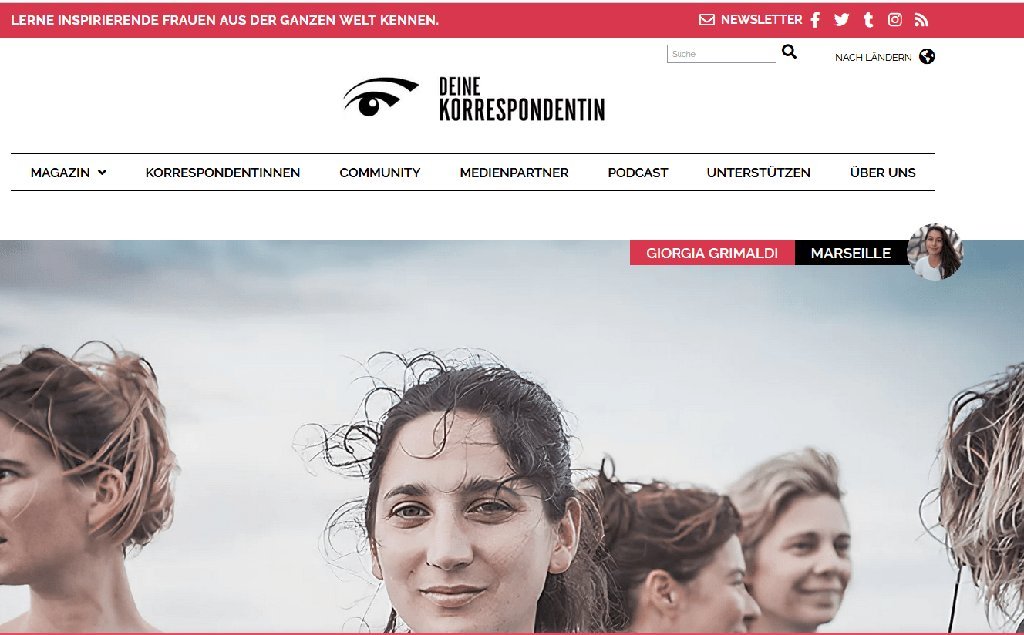 Screenshot of the Deine Korrespondentin website