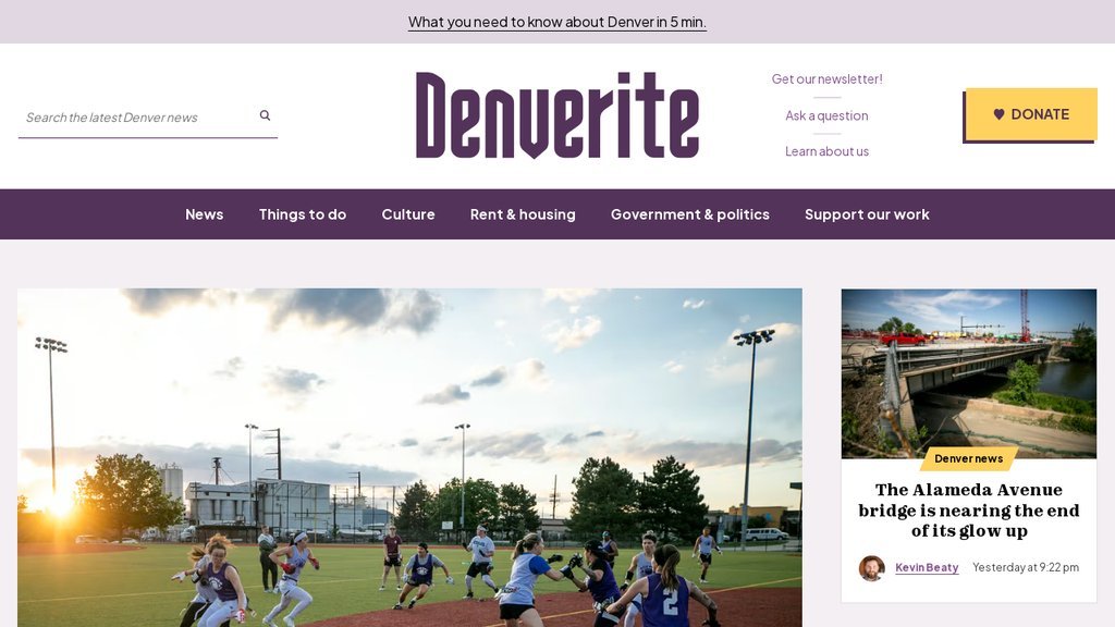Screenshot of the Denverite website