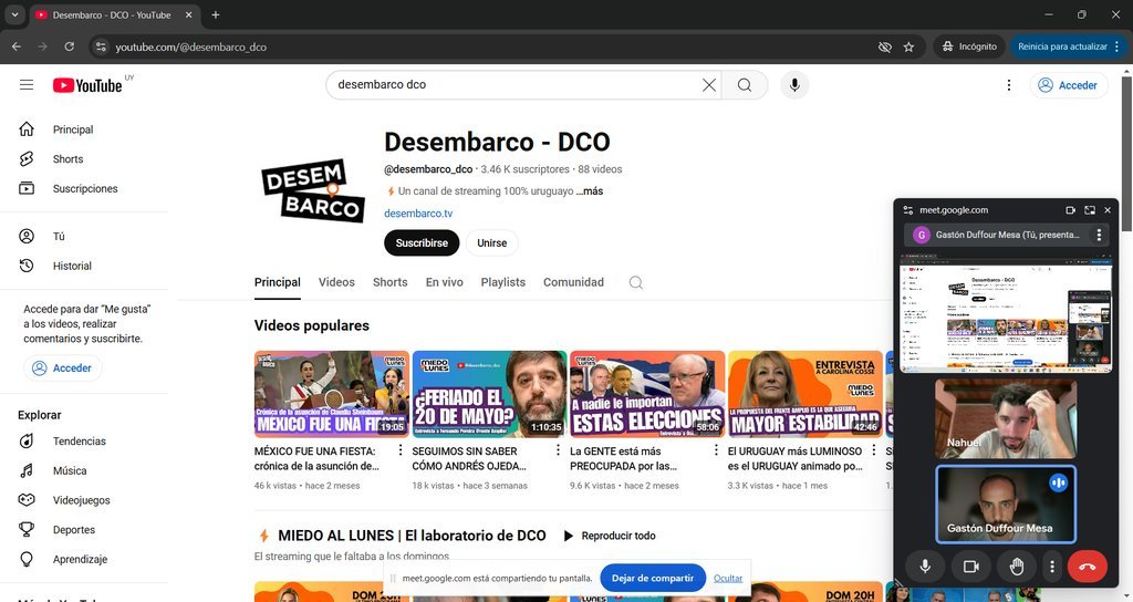 Screenshot of the desembarco tv website
