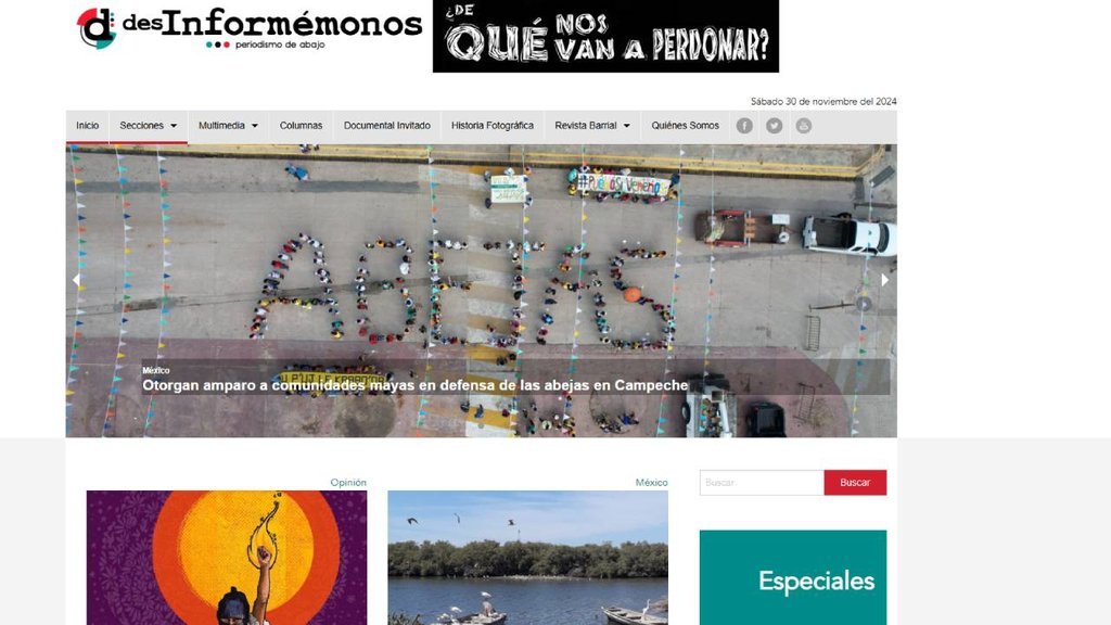 Screenshot of the Desinformemonos website