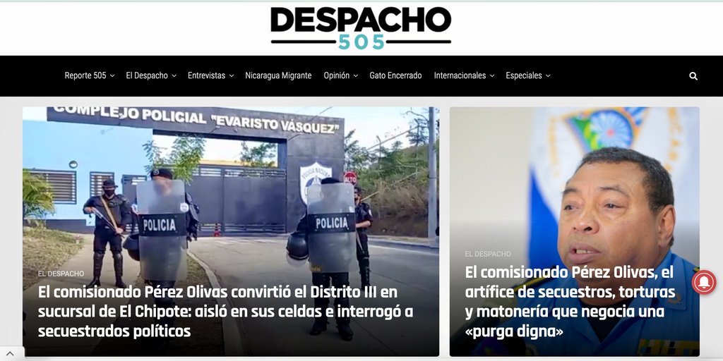 Screenshot of the Despacho 505 website