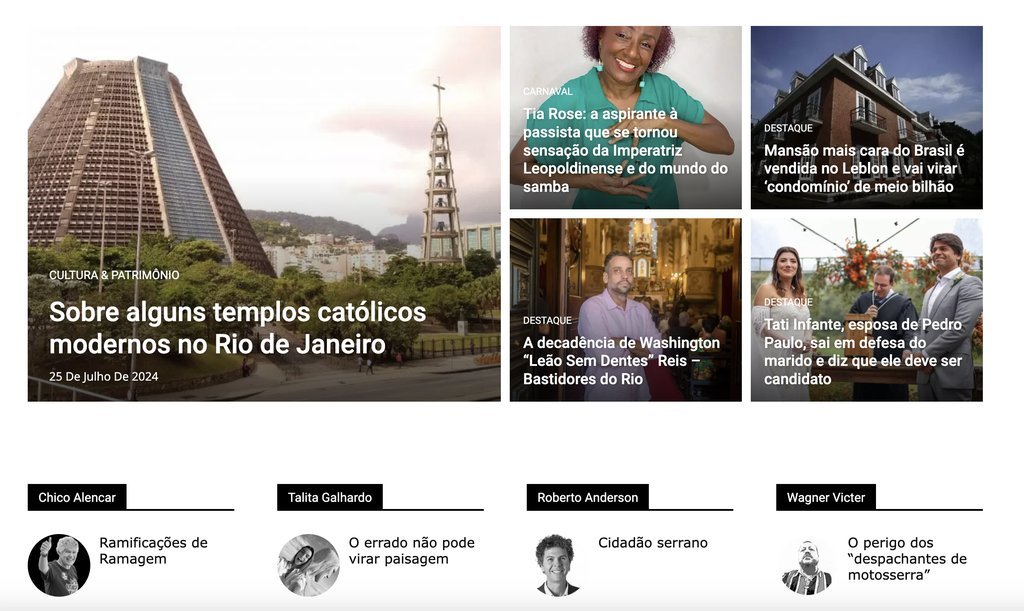 Screenshot of the Diário do Rio de Janeiro website