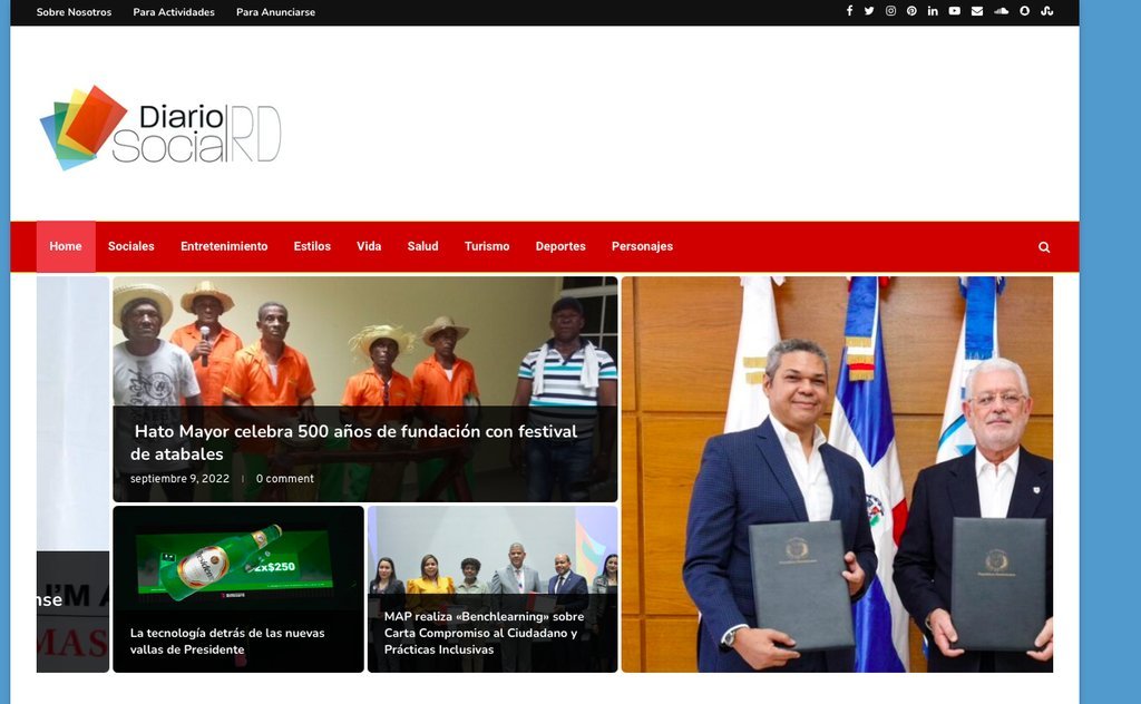 Screenshot of the Diario Social website