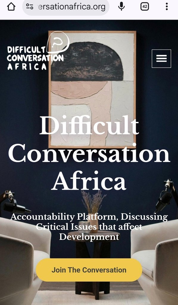 Screenshot of the Difficult Conversation Africa website
