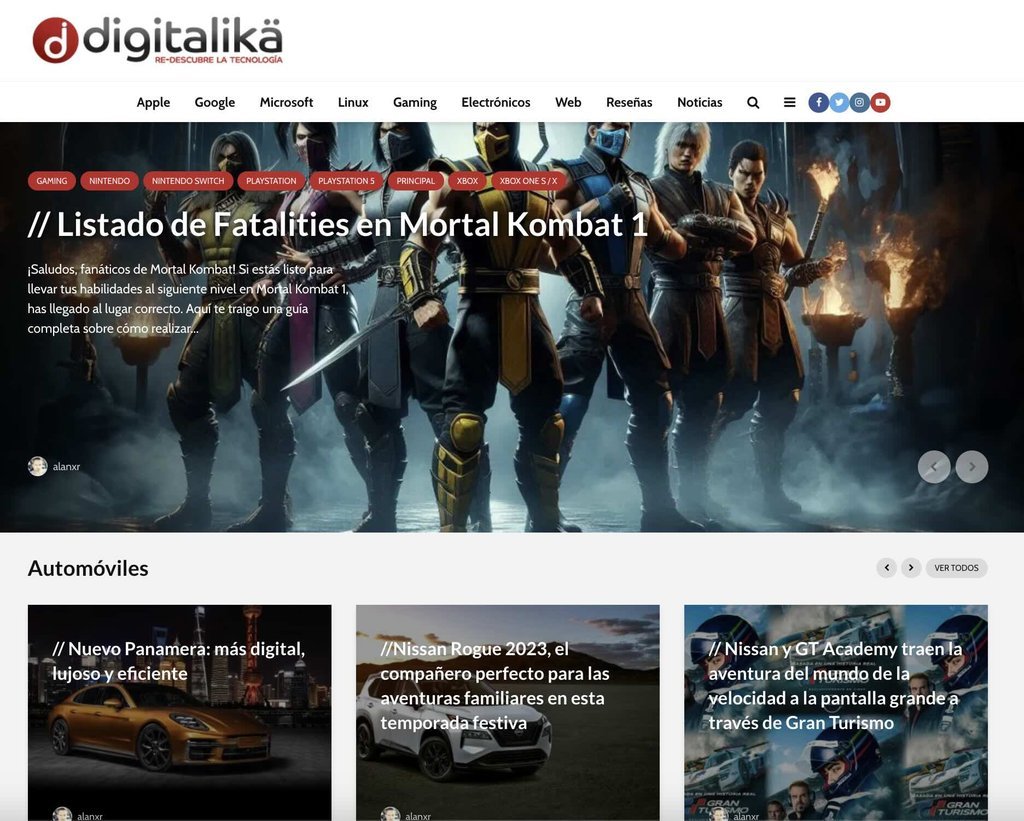 Screenshot of the Digitalika website