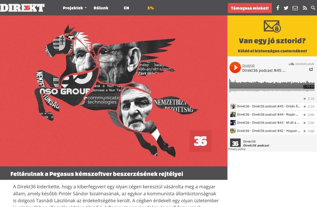 Screenshot of the Direkt36 website