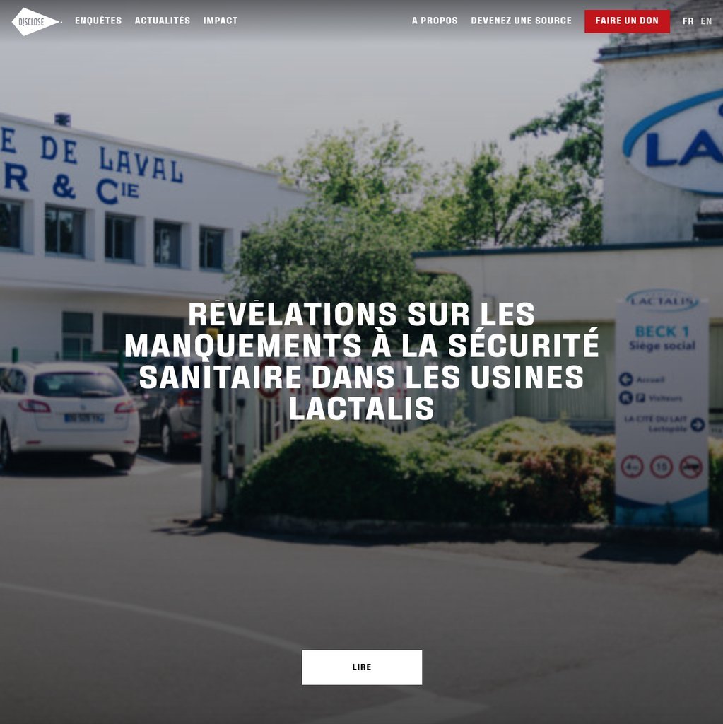 Screenshot of the Disclose website
