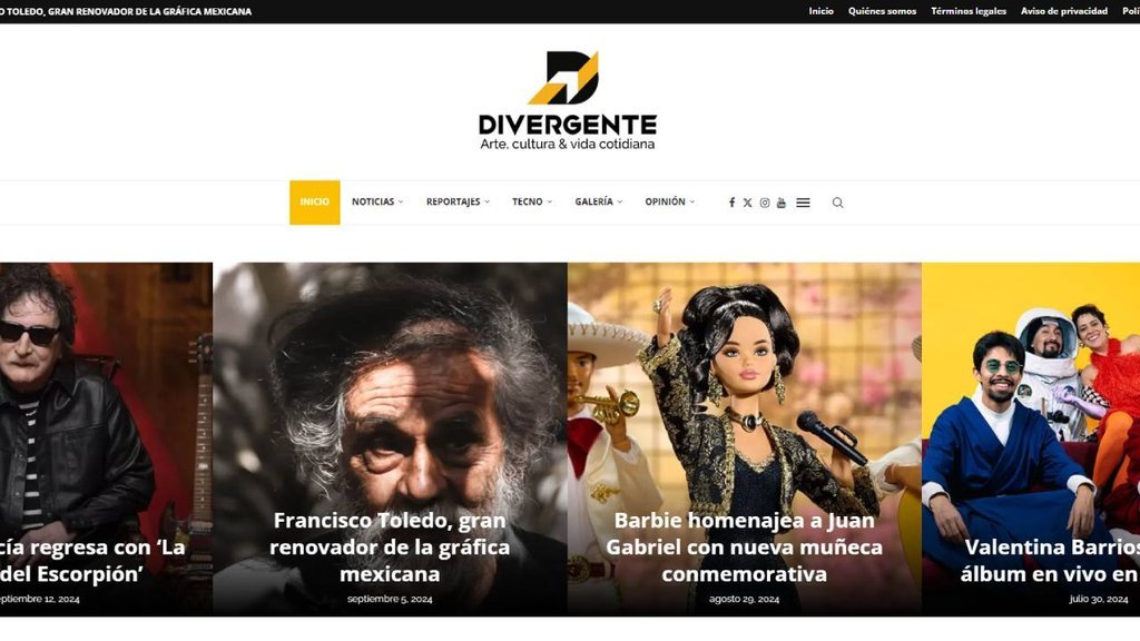Screenshot of the Divergente.Info website