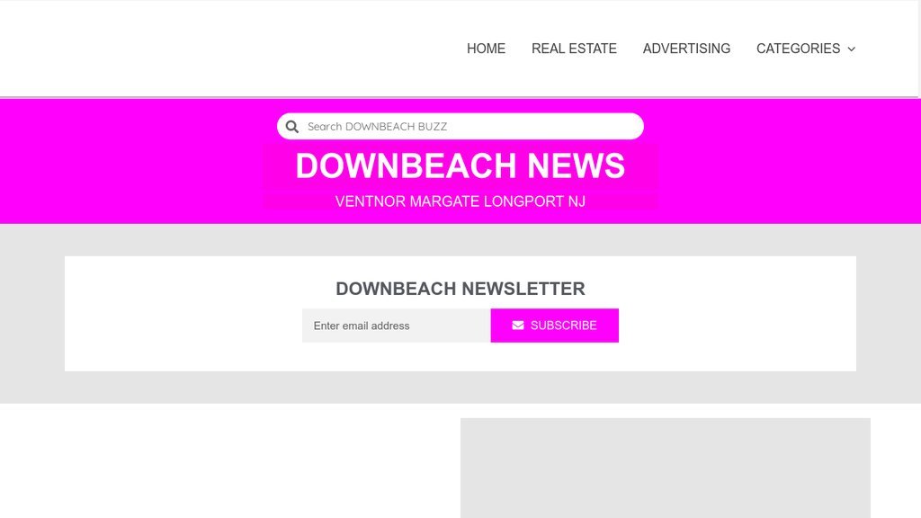 Screenshot of the DownbeachBuzz website