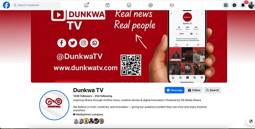 Screenshot of the Dunkwah TV website