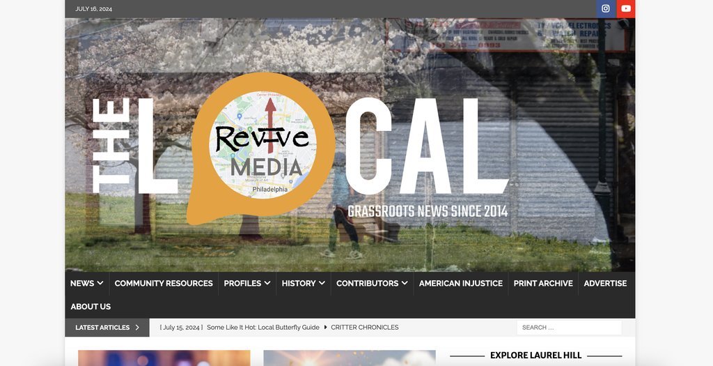 Screenshot of the East Falls Local website