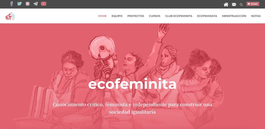 Screenshot of the Ecofeminita website