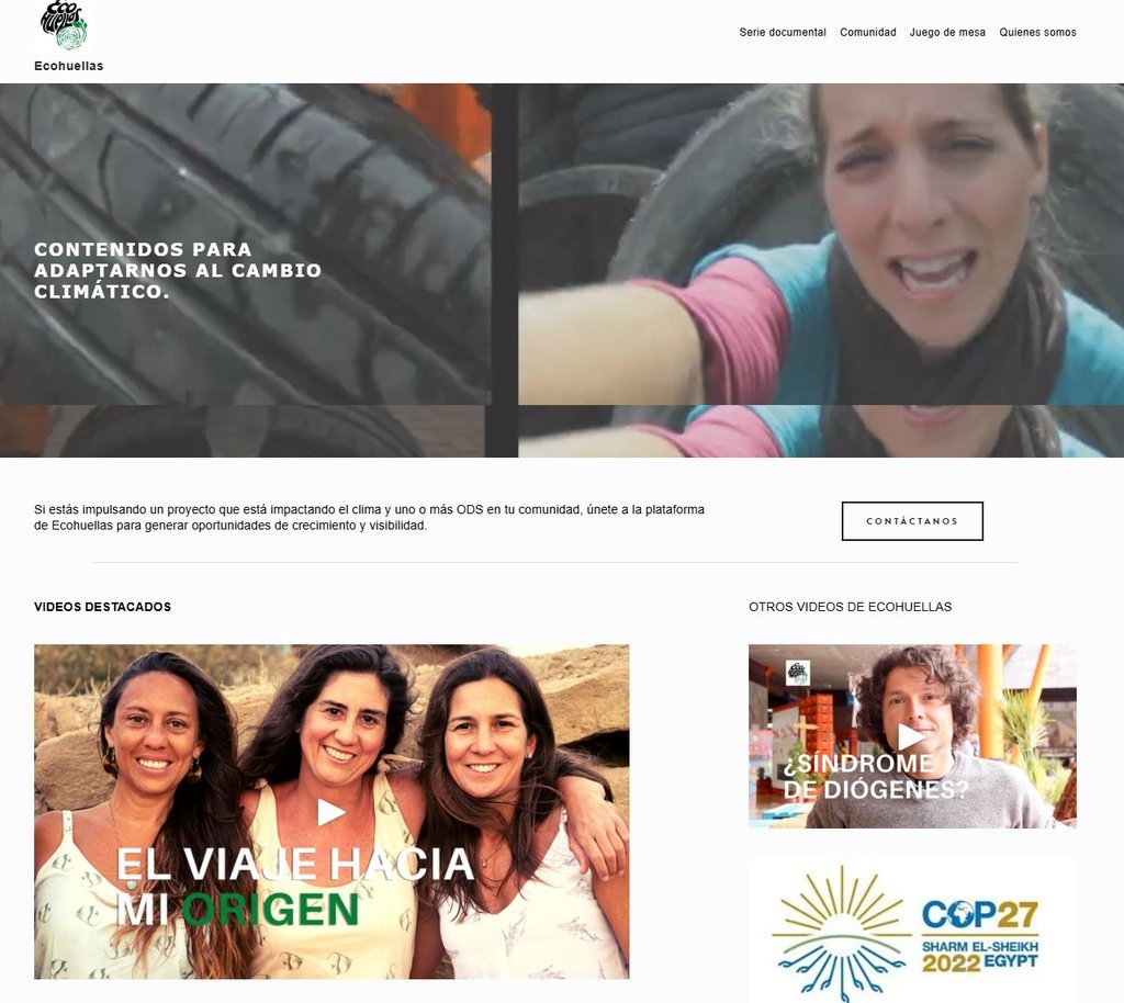 Screenshot of the Ecohuellas website