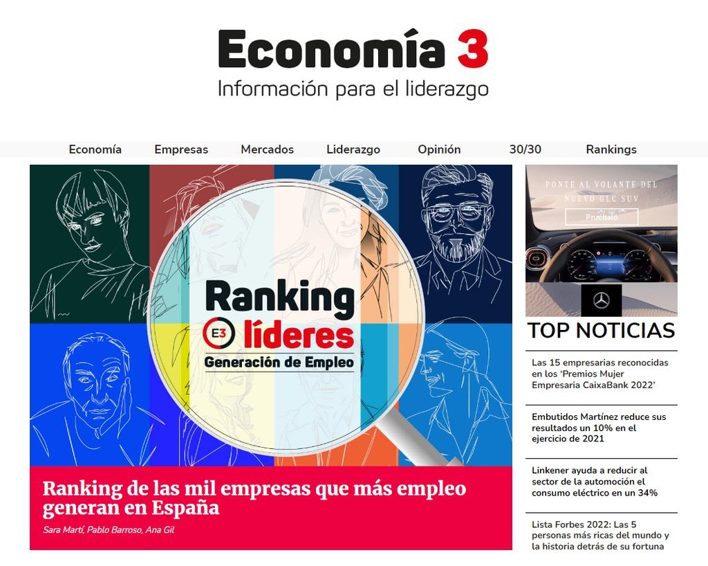 Screenshot of the Economia 3 website
