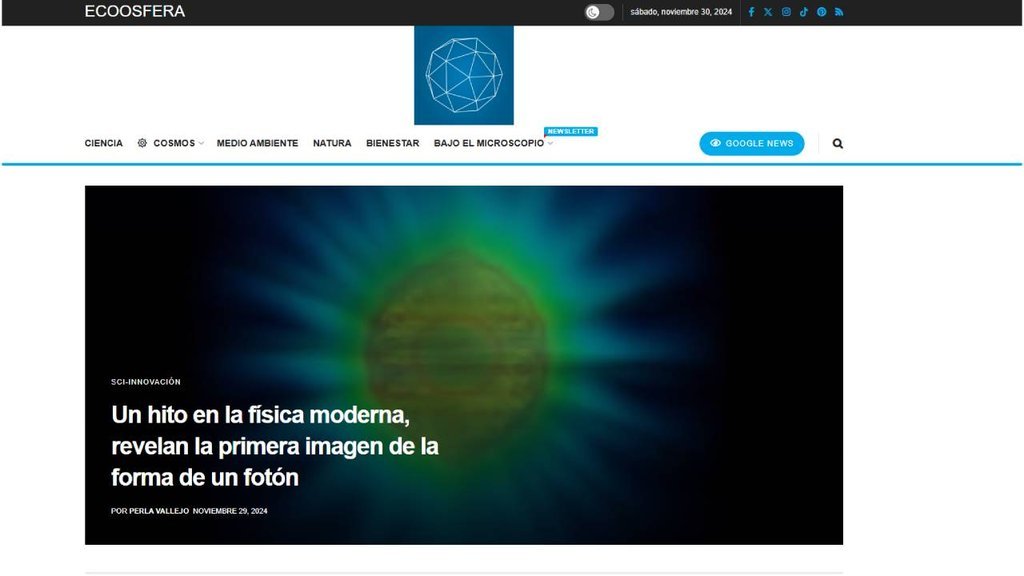 Screenshot of the Ecoosfera website