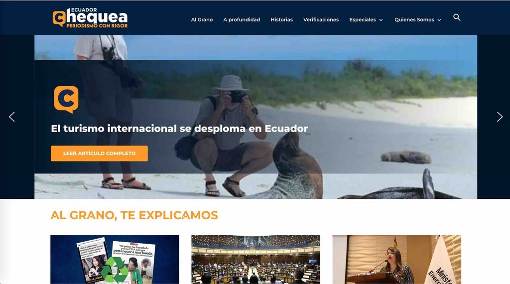 Screenshot of the Ecuador Chequea website