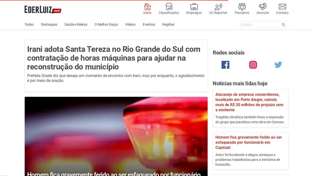 Screenshot of the Eder Luiz website