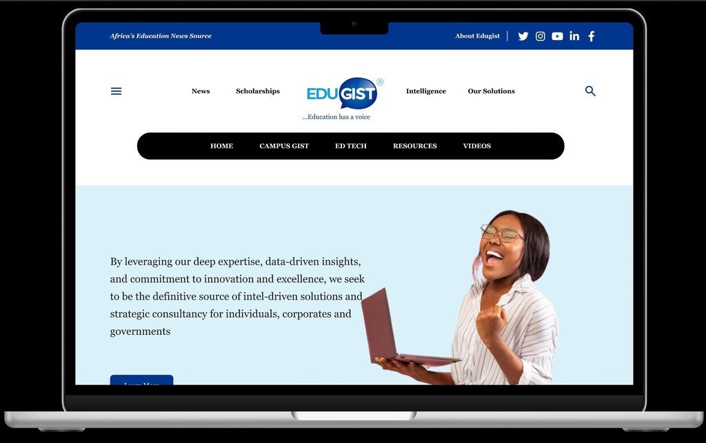 Screenshot of the Edugist website