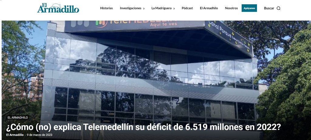 Screenshot of the El Armadillo website