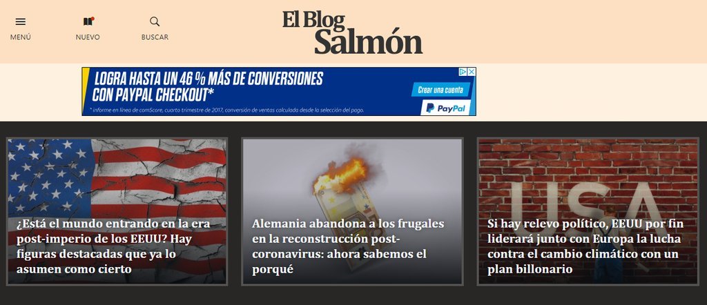 Screenshot of the El Blog Salmon website