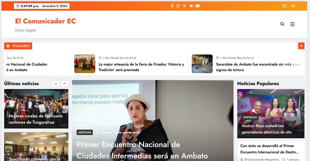Screenshot of the El Comunicador Ec Digital website