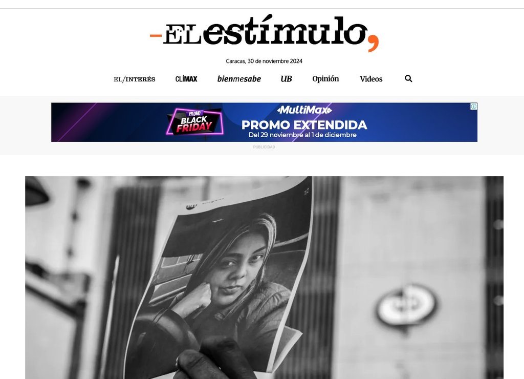 Screenshot of the El Estimulo website