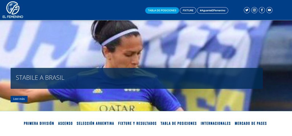 Screenshot of the El Femenino website