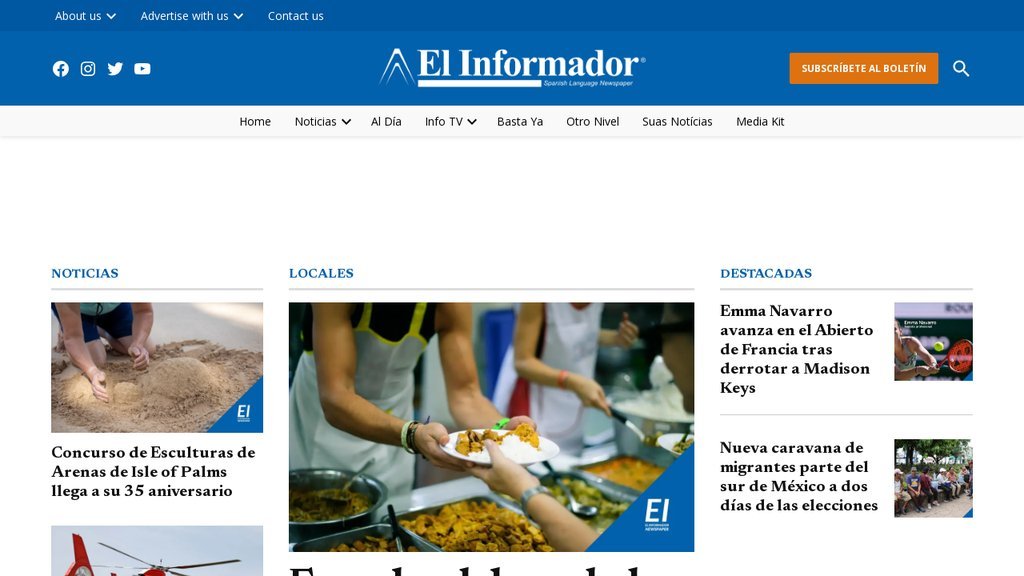 Screenshot of the El Informador Newspaper website
