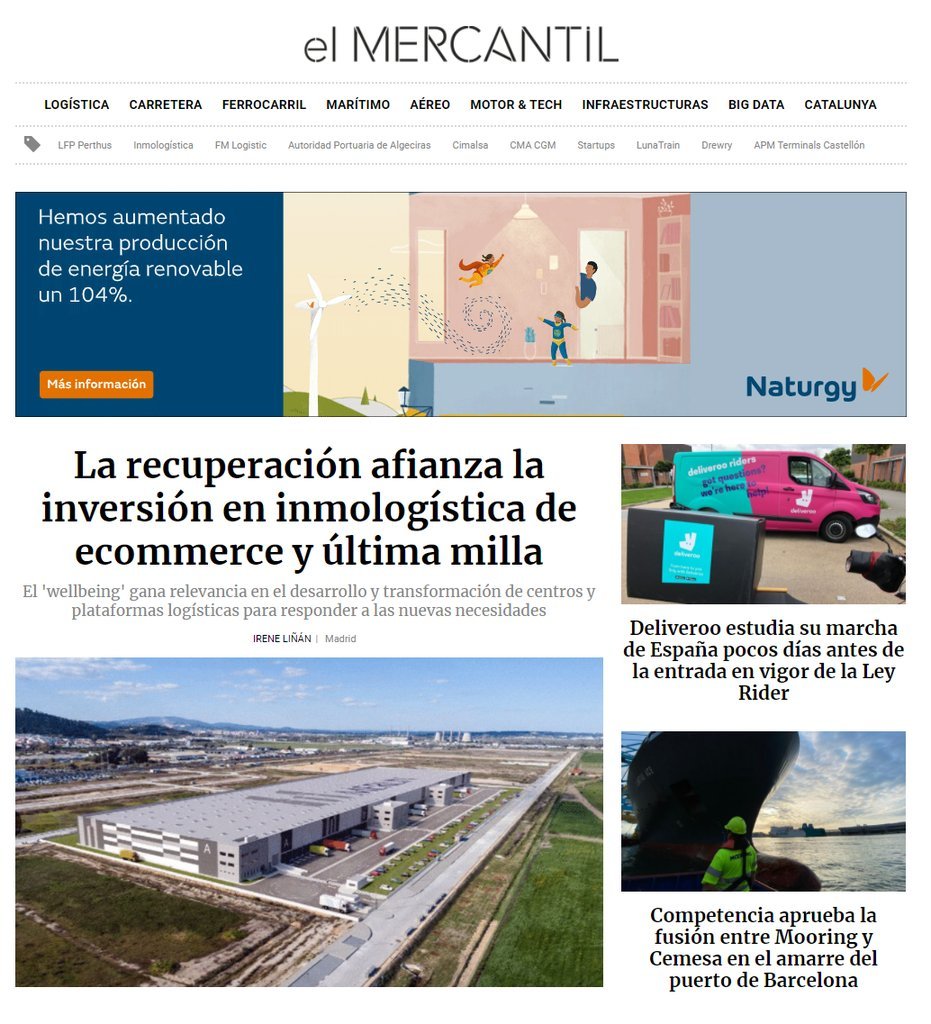 Screenshot of the El Mercantil website