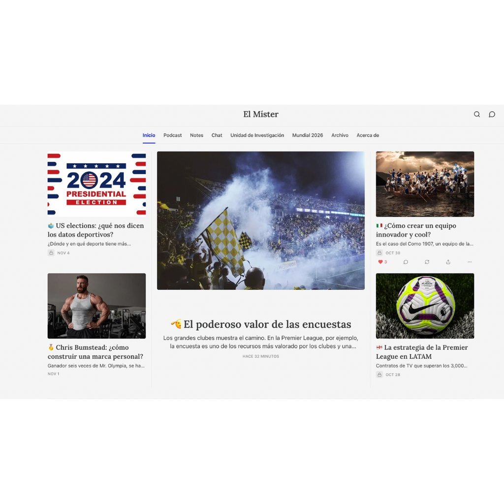 Screenshot of the El Mister website