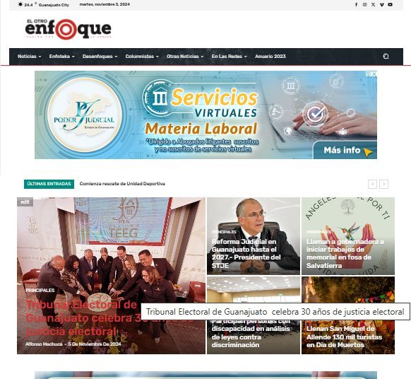 Screenshot of the El Otro Enfoque | Pasion Por La Verdad website