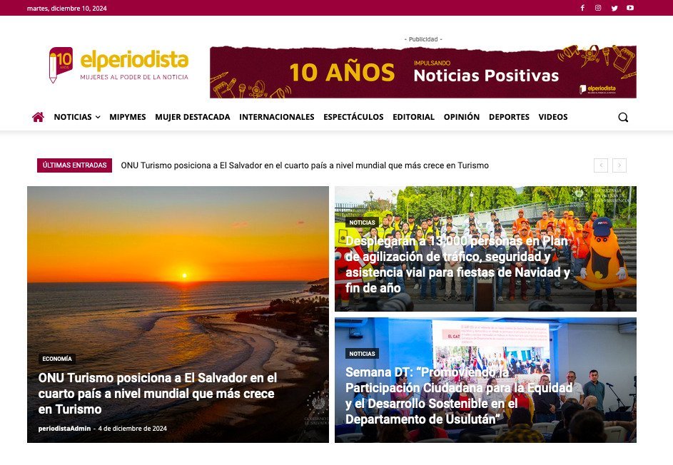 Screenshot of the El Periodista website