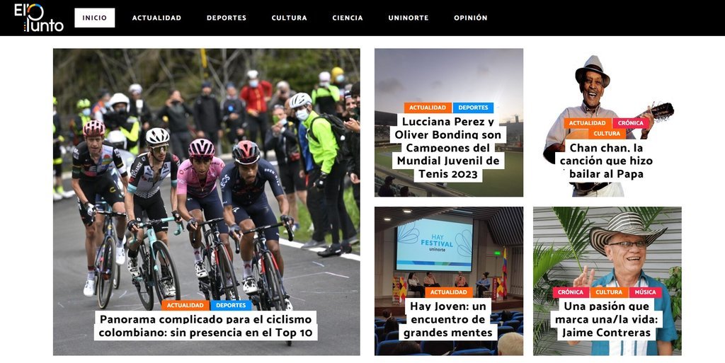 Screenshot of the El Punto website