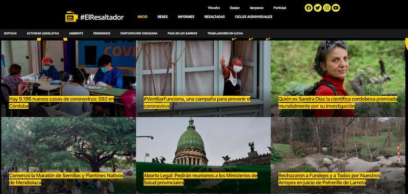 Screenshot of the El Resaltador website
