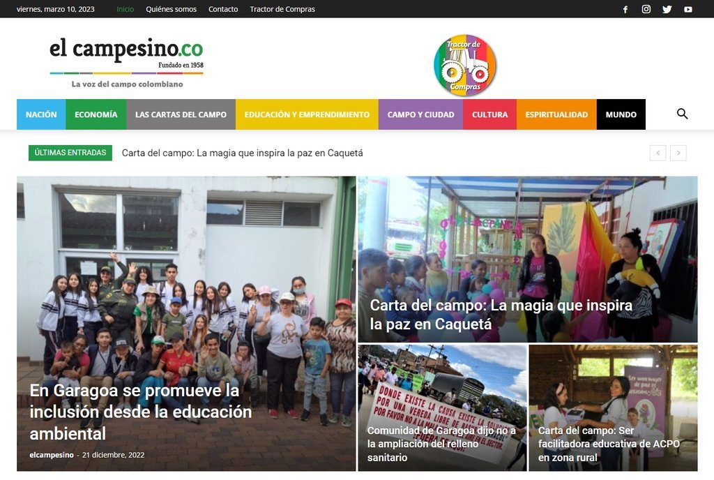 Screenshot of the Elcampesino.Co website