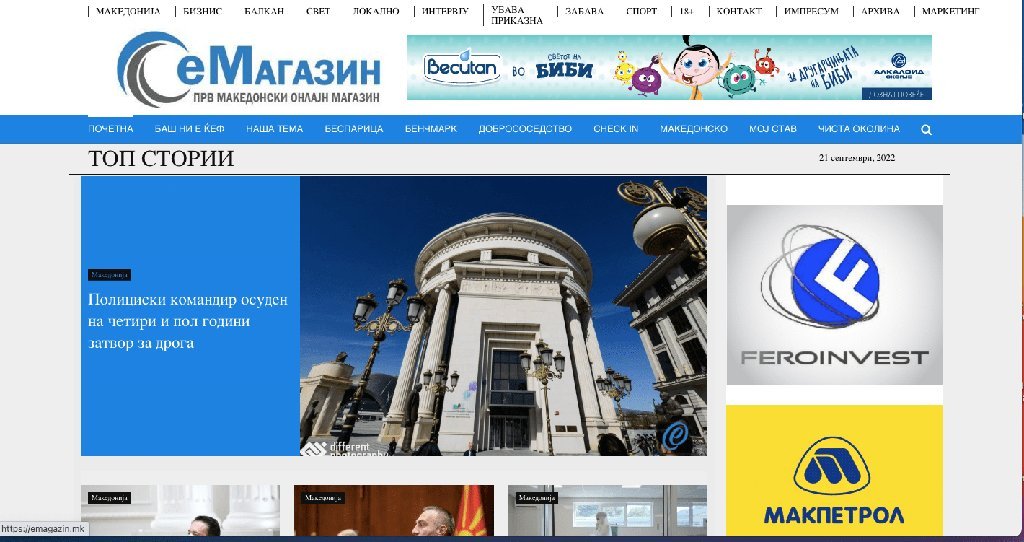 Screenshot of the eMAGAZIN website