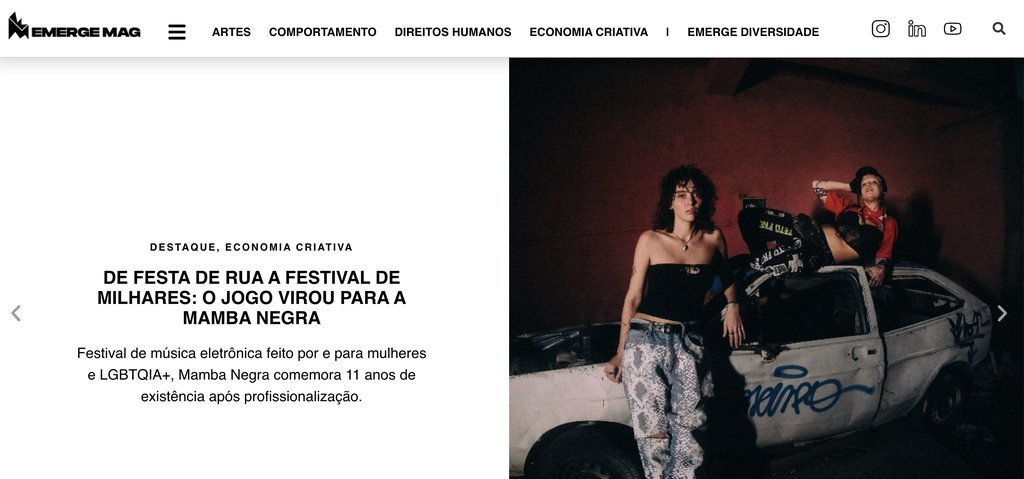 Screenshot of the Emerge Mag website