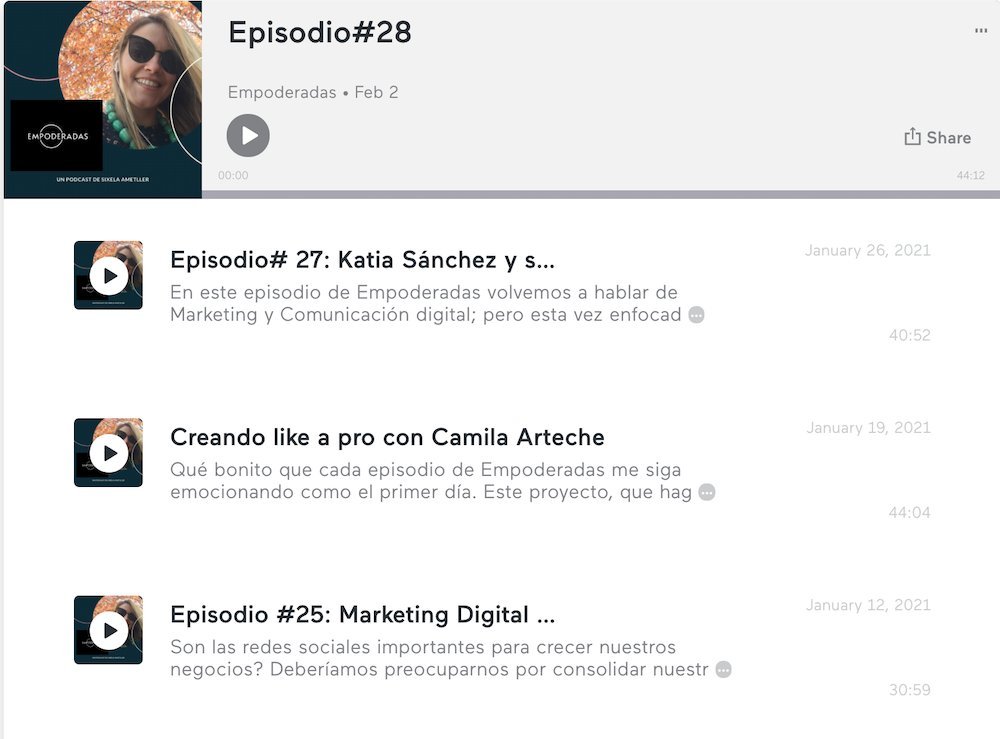 Screenshot of the Empoderadas website