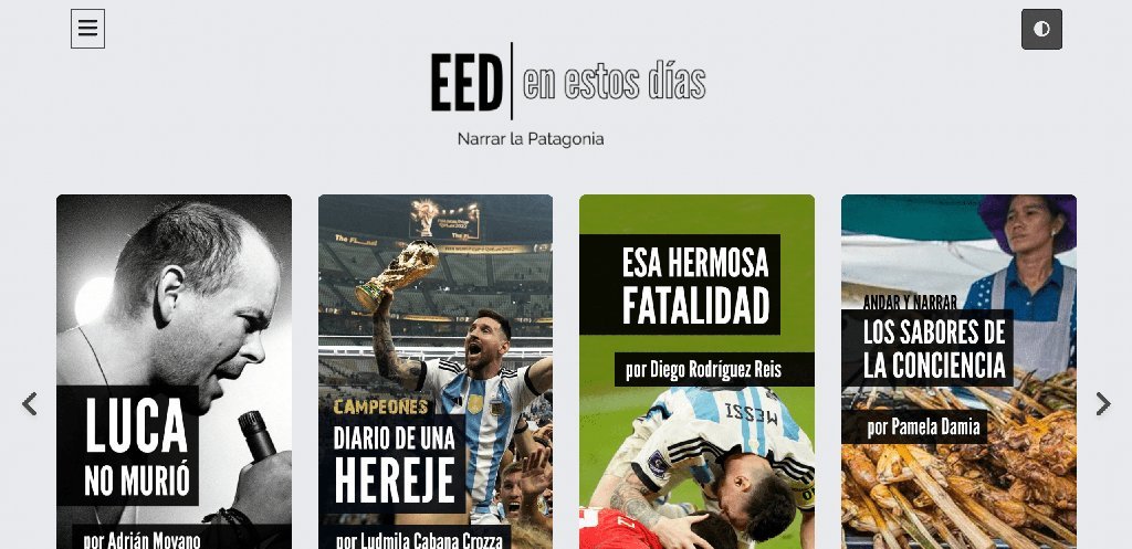 Screenshot of the En Estos Dias website
