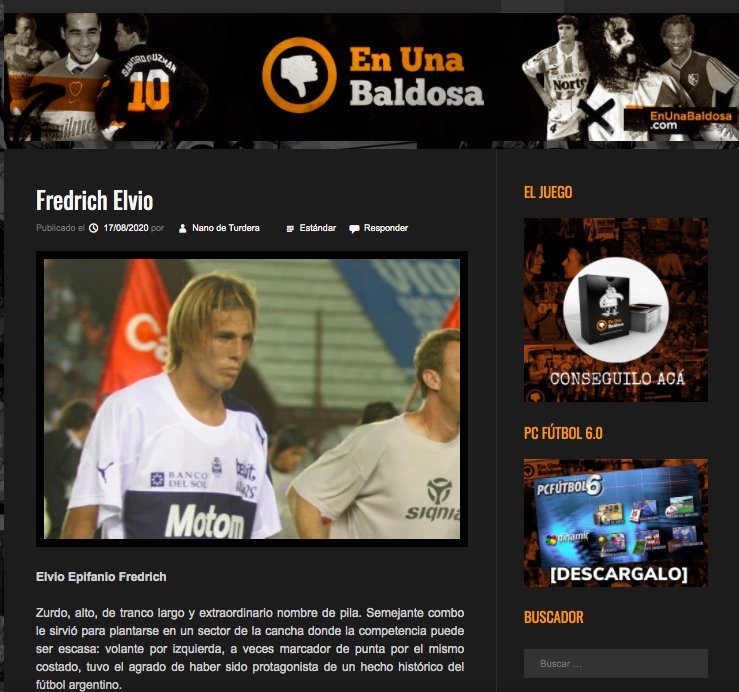 Screenshot of the En Una Baldosa website