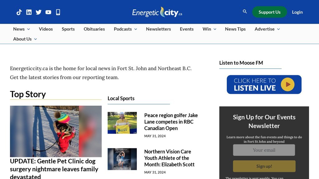 Screenshot of the Energeticcity.ca website