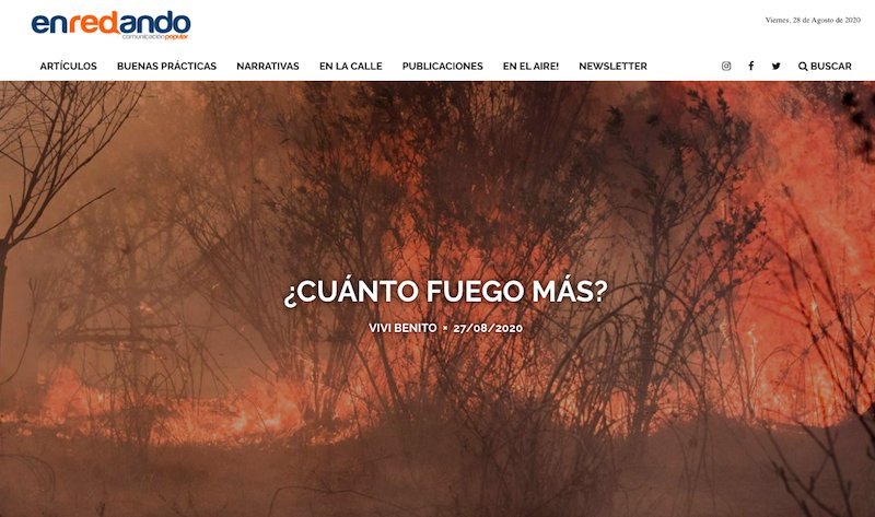 Screenshot of the Enredando website