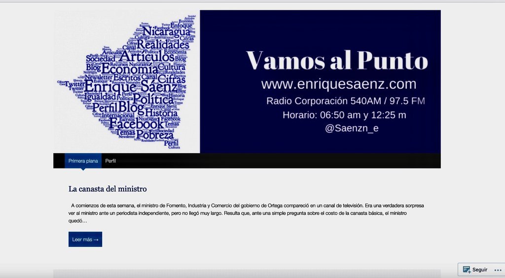 Screenshot of the Enrique Saenz Blog website